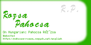 rozsa pahocsa business card